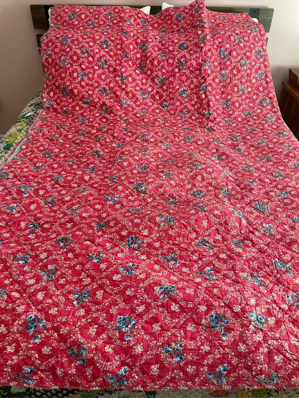 THE LINEN SOURCE Y2K Cotton Floral Cottagecore Shabby Chic Romantic King Quilt